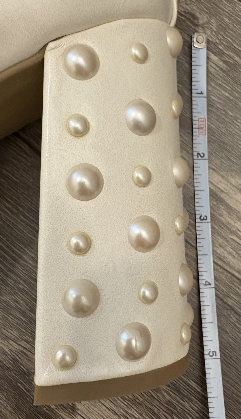Women’s Report Cream White Studded Pearl Ankle Boots – Size 8.5 NEW