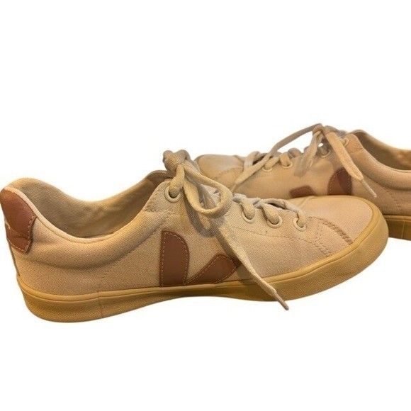 Veja Esplar Sneakers Womens 8.5 Mens 7 Cream Pink Canvas Good Low Top Shoes