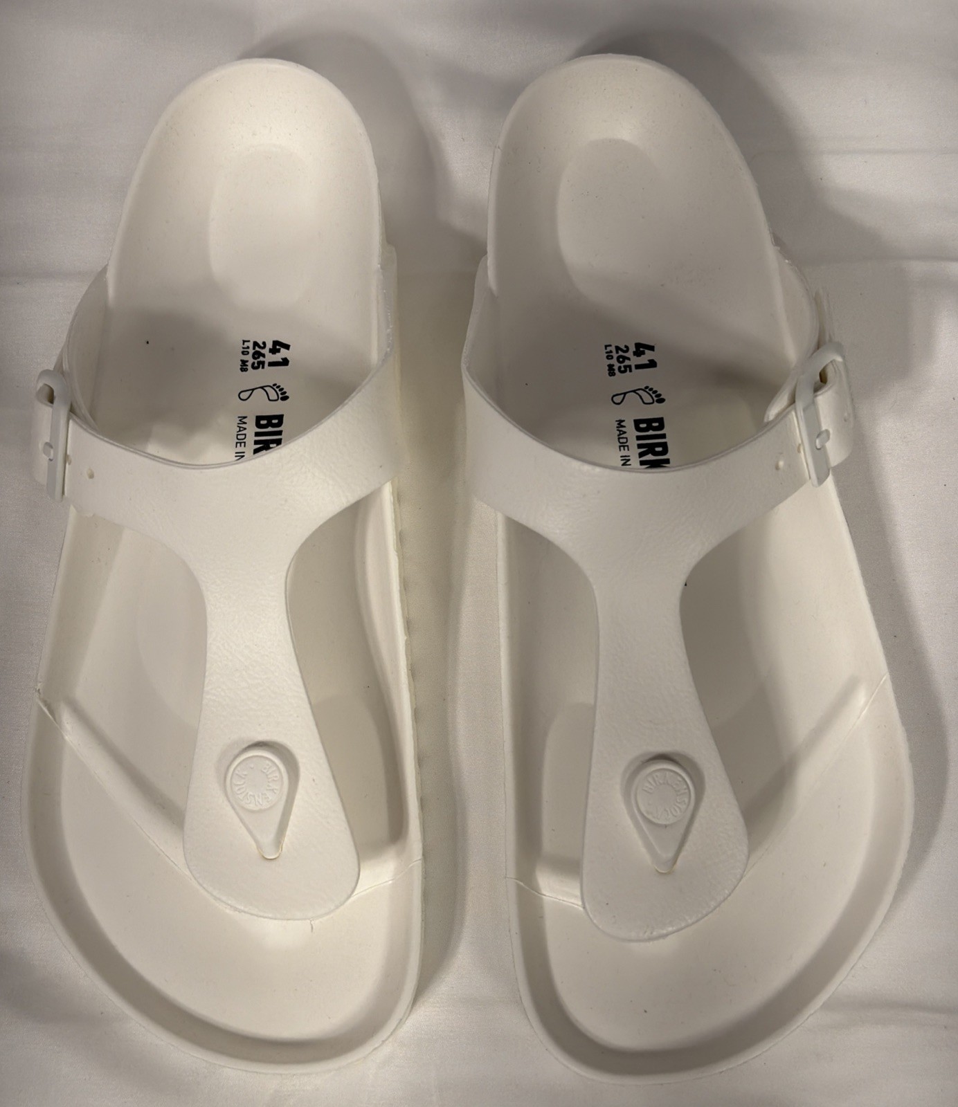 Birkenstock Gizeh EVA Water Friendly White Sandal EU SZ 41 US Womens 10 – Mens 8