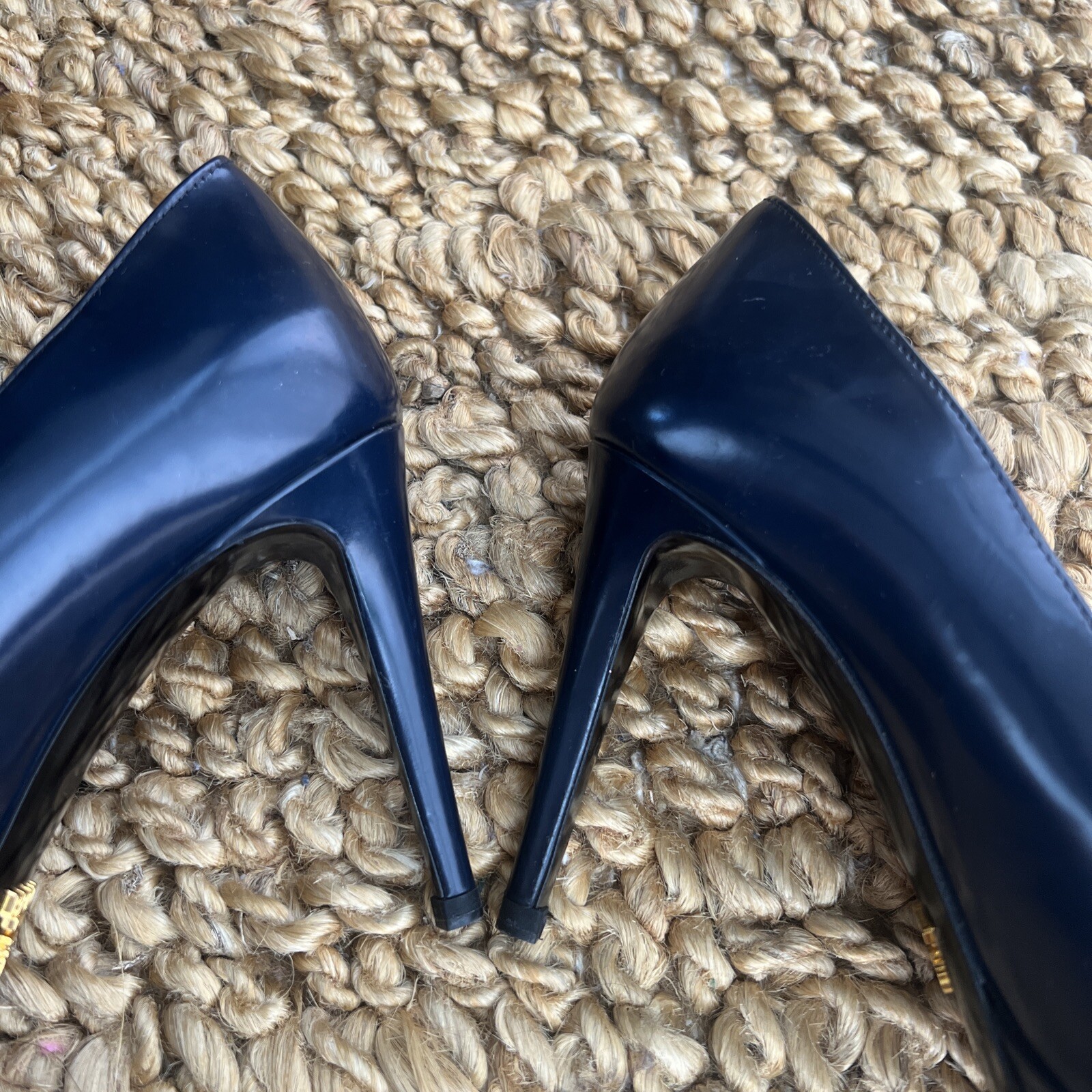 New AUTHENTIC PRADA SAFFIANO PUMPS SHOES ROYAL Dark Blue US 6.5 EU R 36.5 L 36