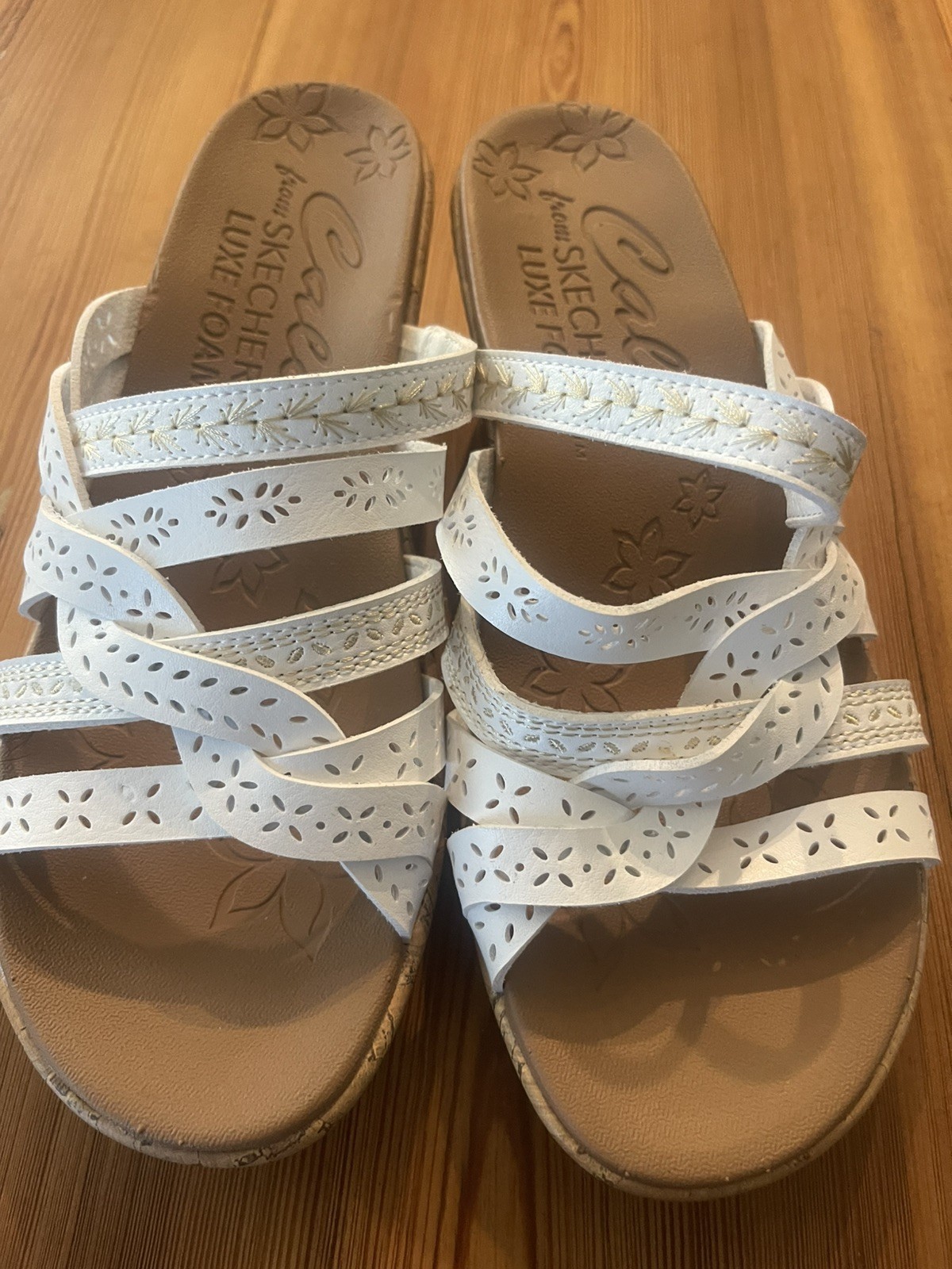 Skechers Beverlee Posse Wedge Women’s Size 8 Strappy Sandals New No Box