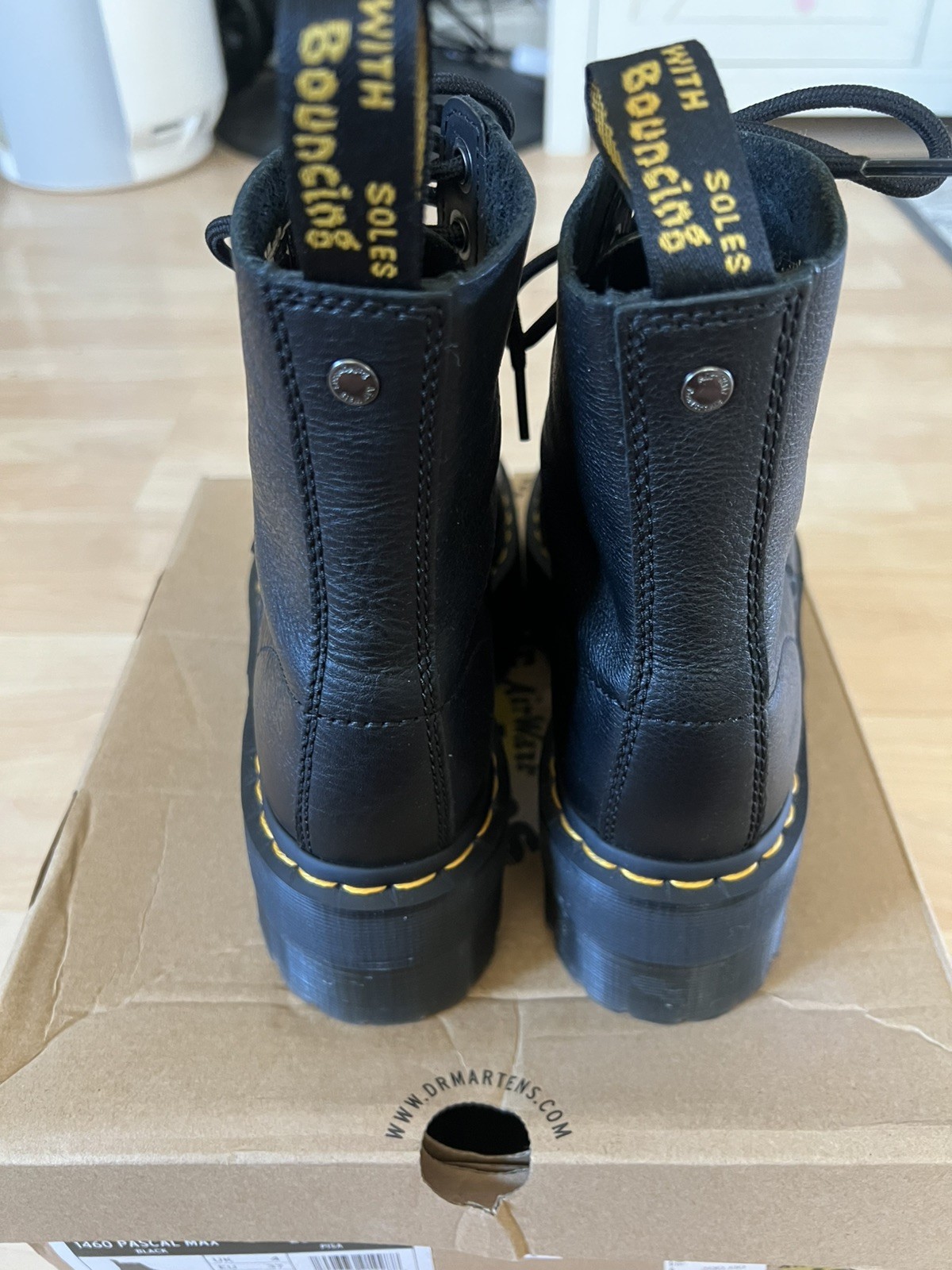 Dr. Martens 1460 Pascal Max Black Leather Lace-Up Platform