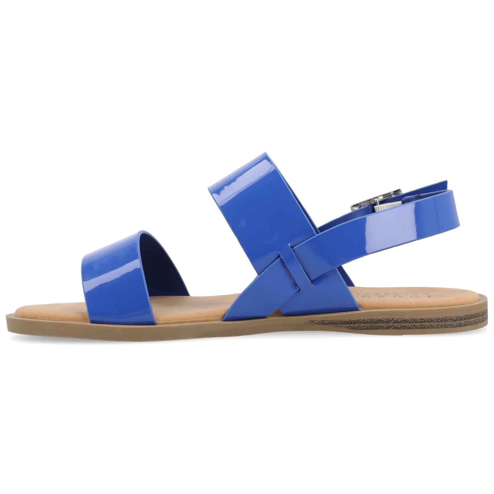 Journee Collection Lavine Double Strap Flat Sandals Blue Women Open Toe Size 11