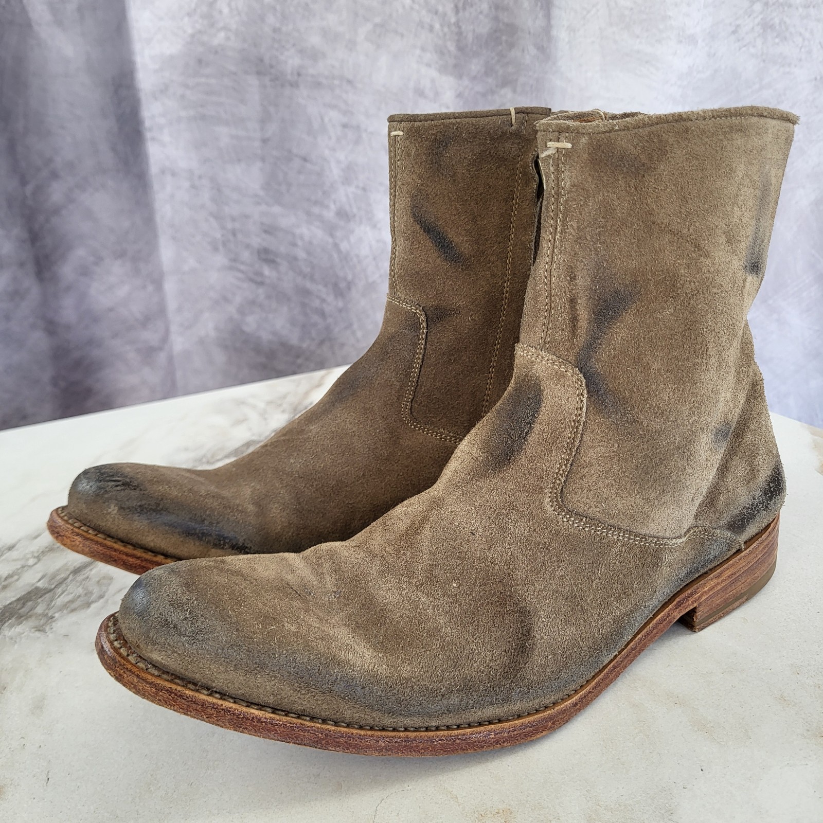 N.D.C Tusitania Hand Made Suede Zip Up Boots Women’s Size 39 Tan