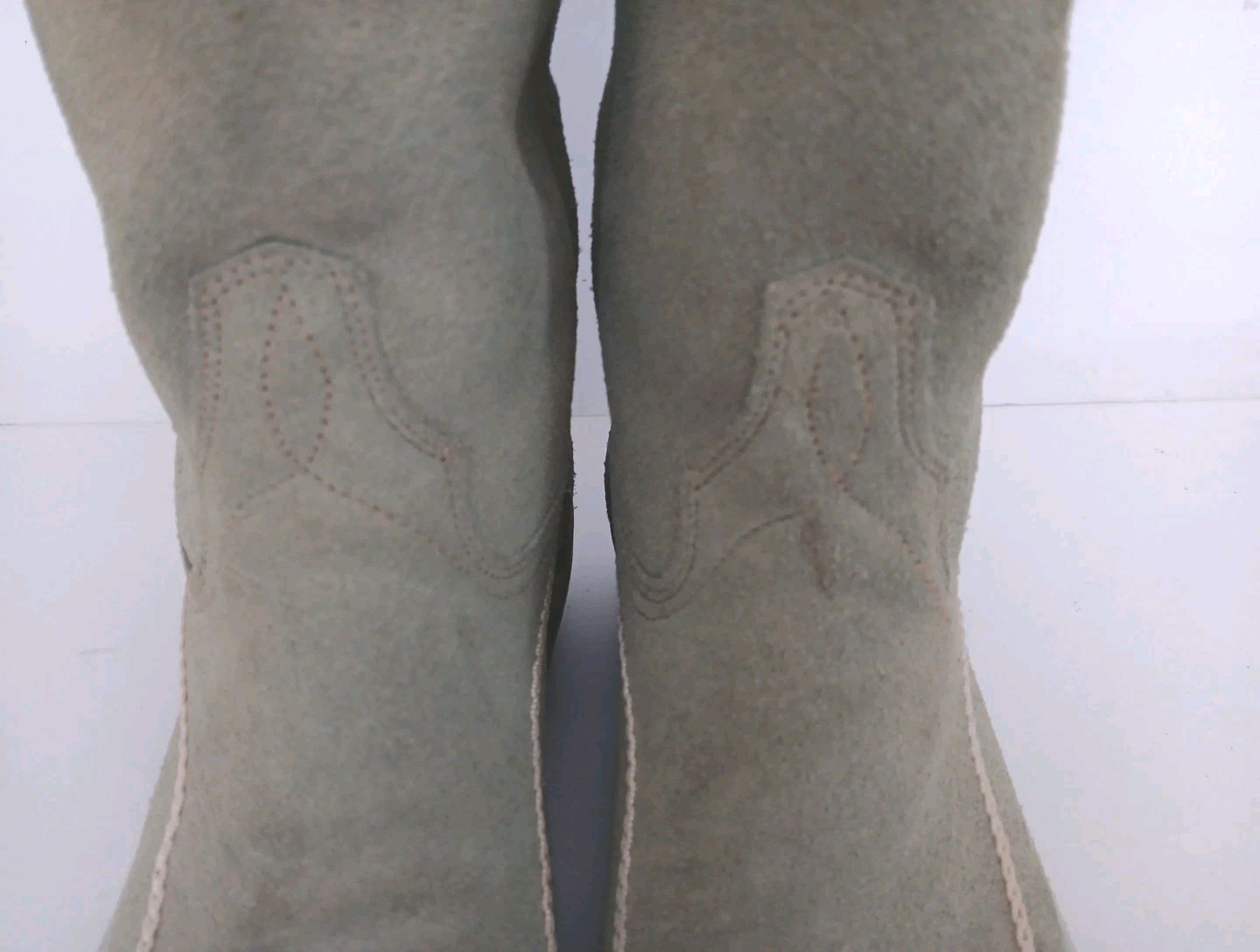 Vintage Wrangler Suede Boots Size 6 Womens Mint Green Western