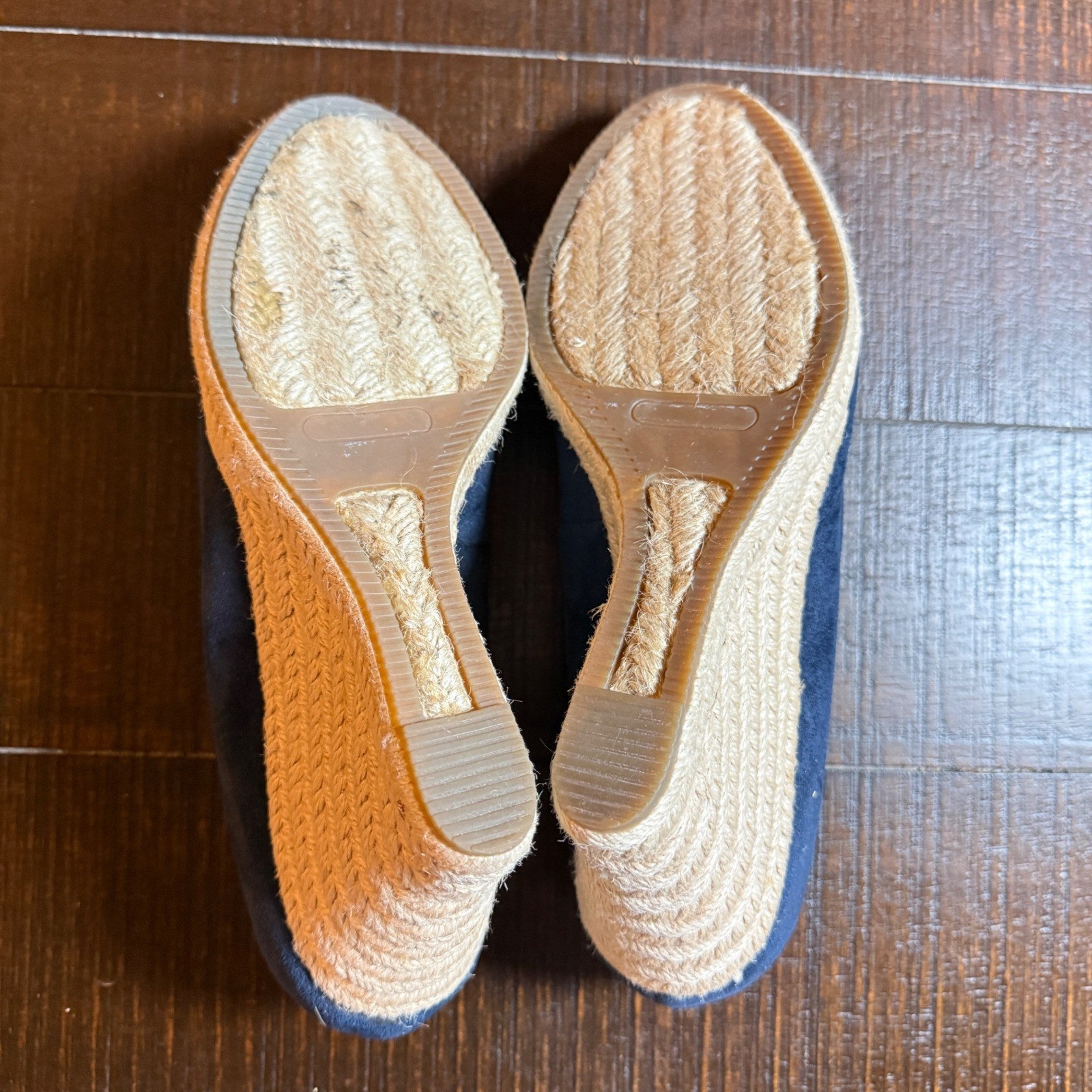 Charles David Simple Espadrille Wedge Pumps Women 10M Vegan Blue Suede Shoes