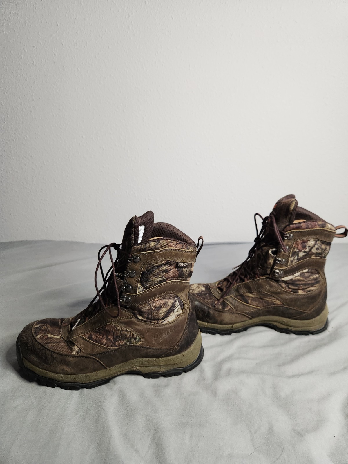 Danner High Ground 8″ Mossy Oak Camo Gore-Tex Boots Womens Sz 10 EE Hunting EUC