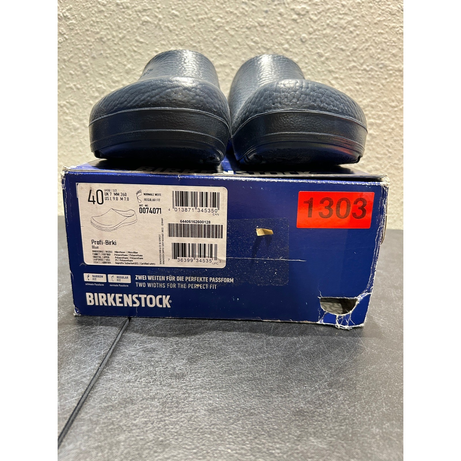 Birkenstock Profi-Birki Clogs Unisex Size 40 Blue Polyurethane Good