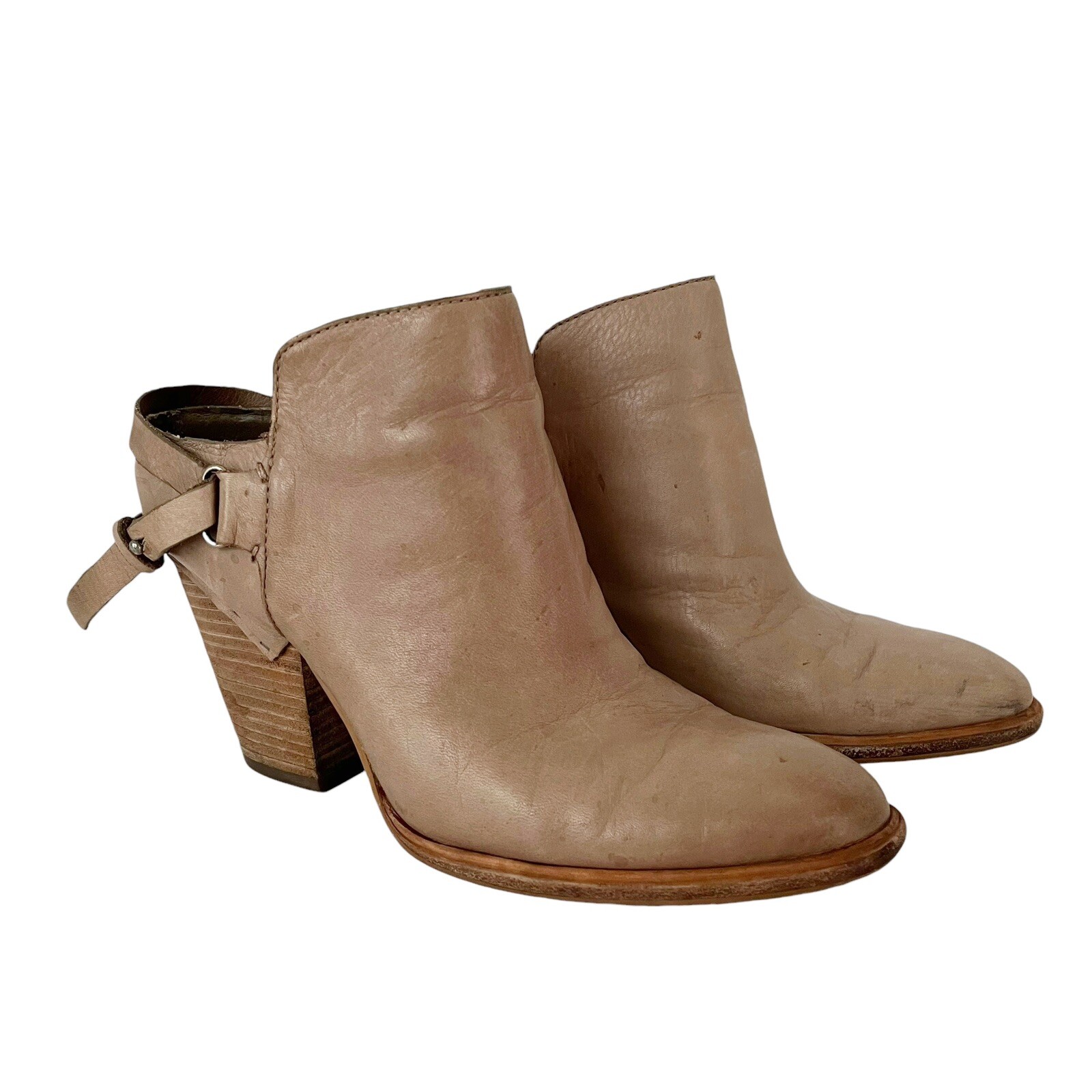 Dolce Vita Ankle Booties Women’s Size 8 Leather Sling Back 3.5 in. Heel Slip On