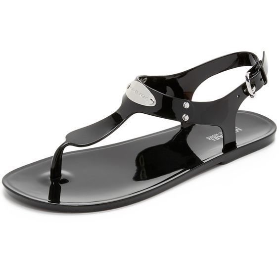 MICHAEL KORS MK PLATE ICONIC JELLY PVC LOGO THONG SANDALS 9 10 11 SHOE HEAVEN