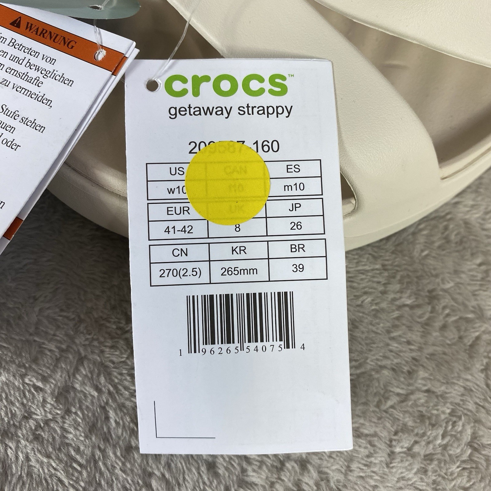 Crocs Getaway Slide Strappy Sandals Womens Size 10 Stucco Off White Platform NEW