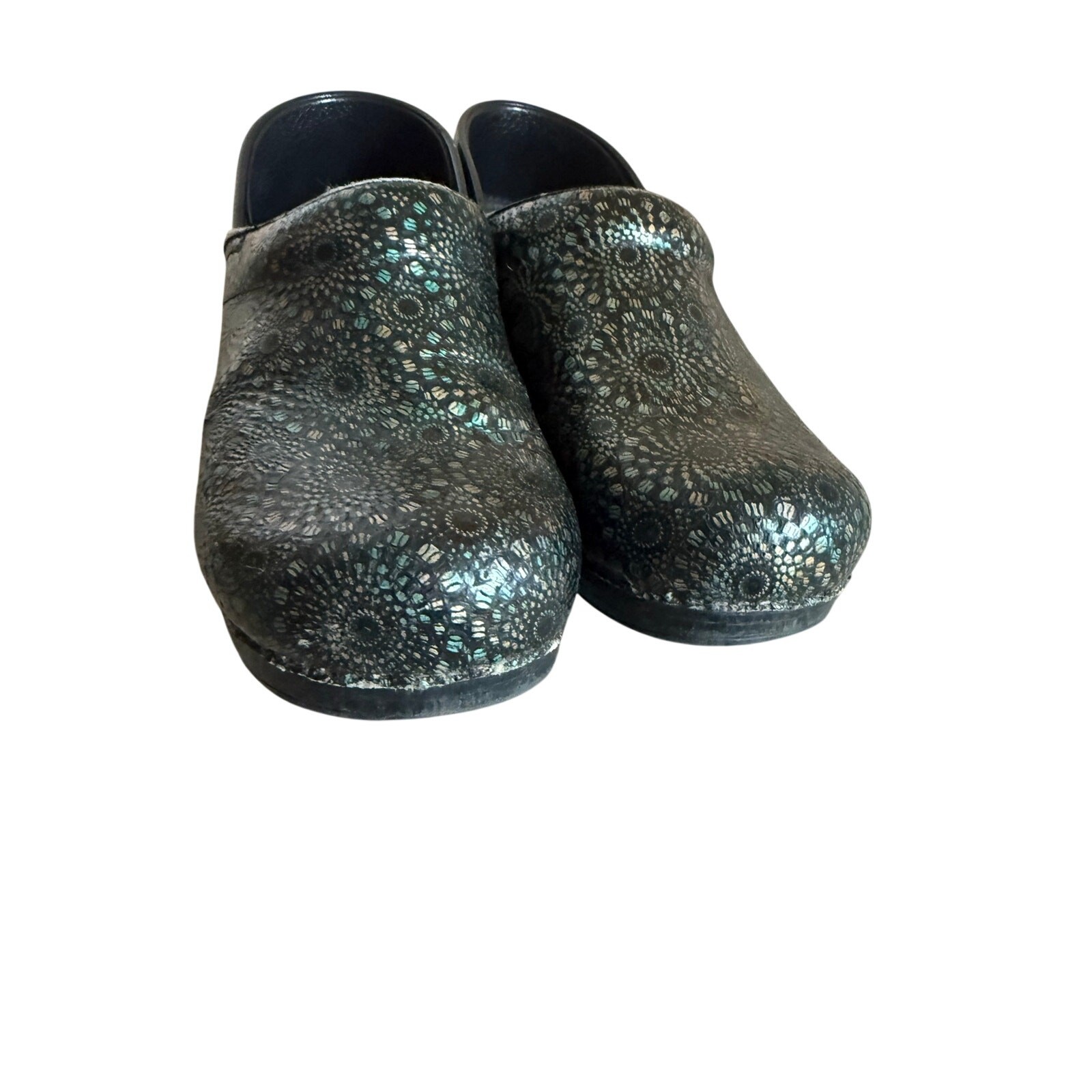 Dansko Professional Leather Clogs EU 40 Black Metallic Mosaic Comfort Shoes