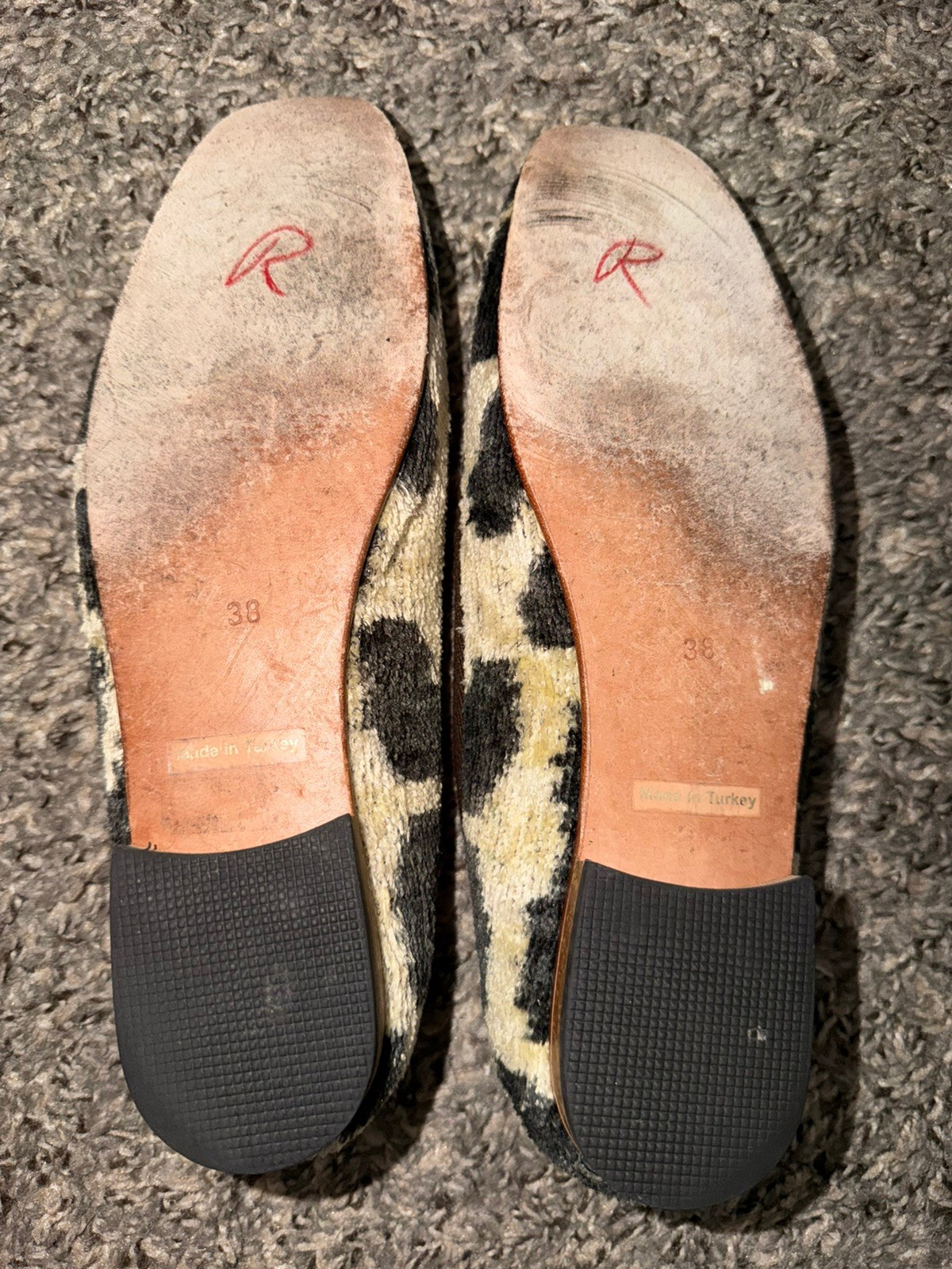 Artemis Design Co Kilim Stitched Wool Loafers Flats Sz 38 Made In Turkey Leopard