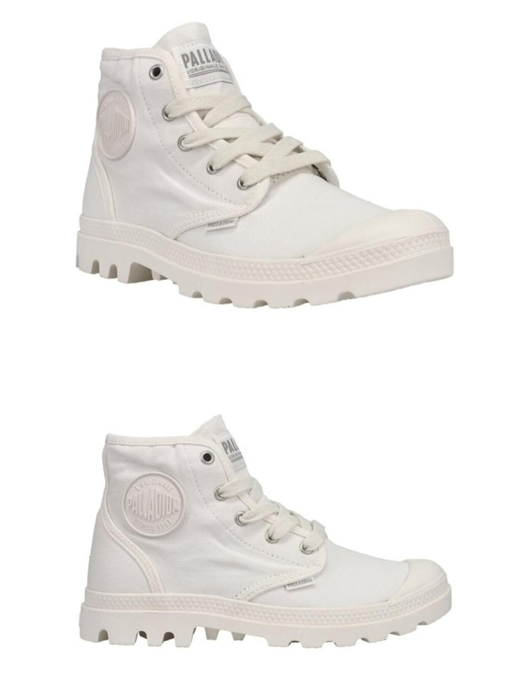 NIB Women’s Palladium Pampa Hi Round Toe Lace Up Booties Star White Size 8.5
