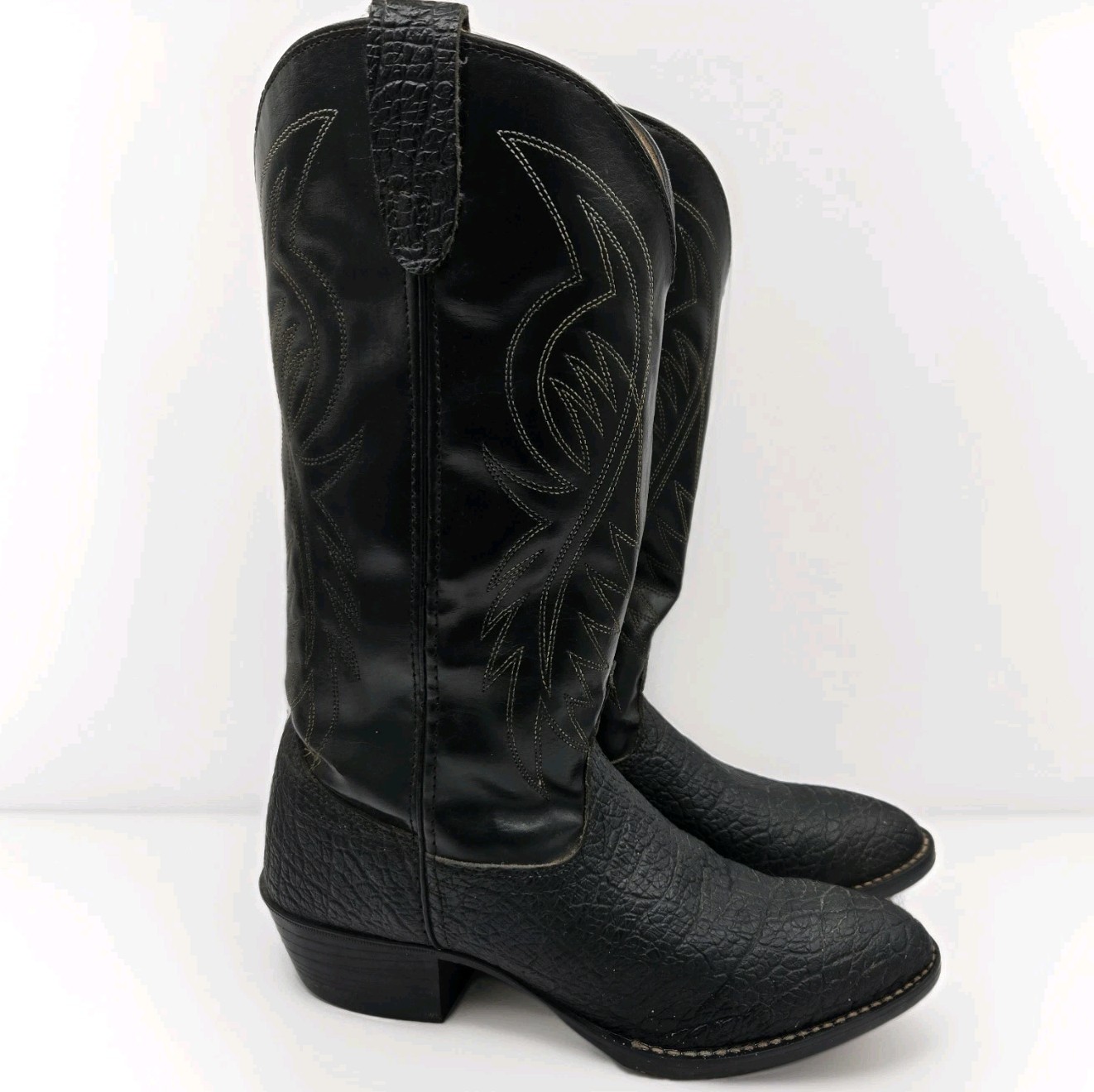 Bronco Cowgirl Boots Size 8.5 EE Style WM 1950 All Man Made Material Made In USA