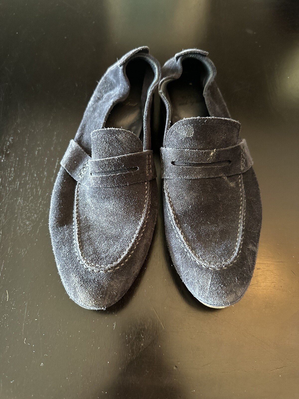 N.D.C. made by hand slip on blue suede loafers size 36.5