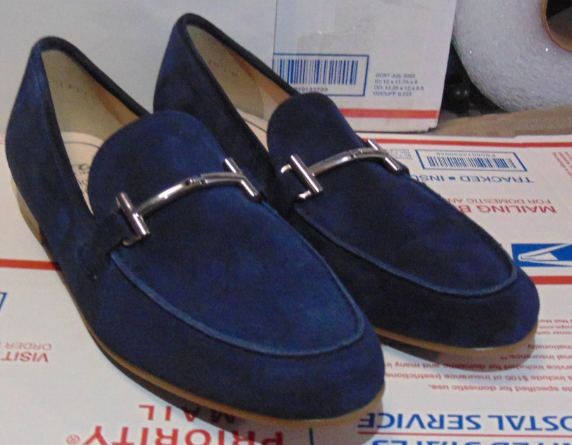 ara HIGH SOFT WOMENS BLUE SUEDE LEATHER SHOES LEATHER INSOLES ARCH SUPPORT~6.5
