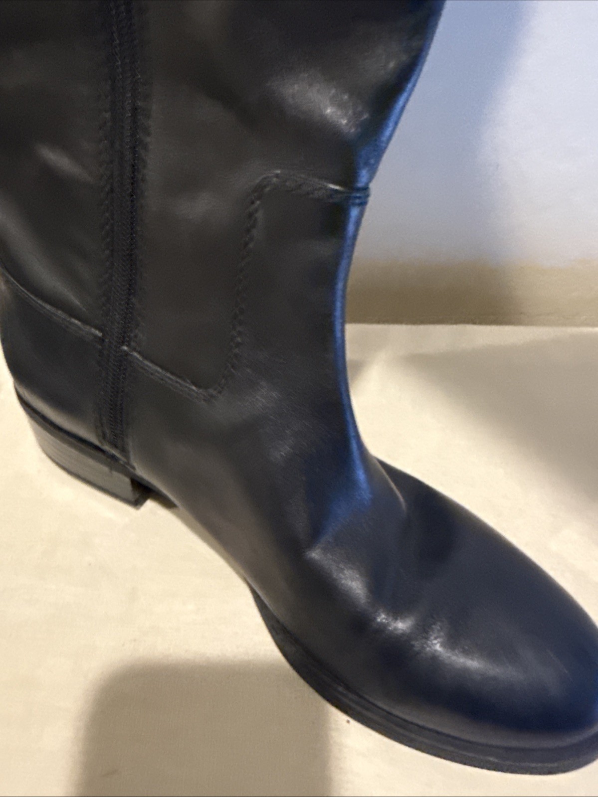 INC International Concepts Black Fawne Leather Boots Shoe Size 8.5M – New No Box