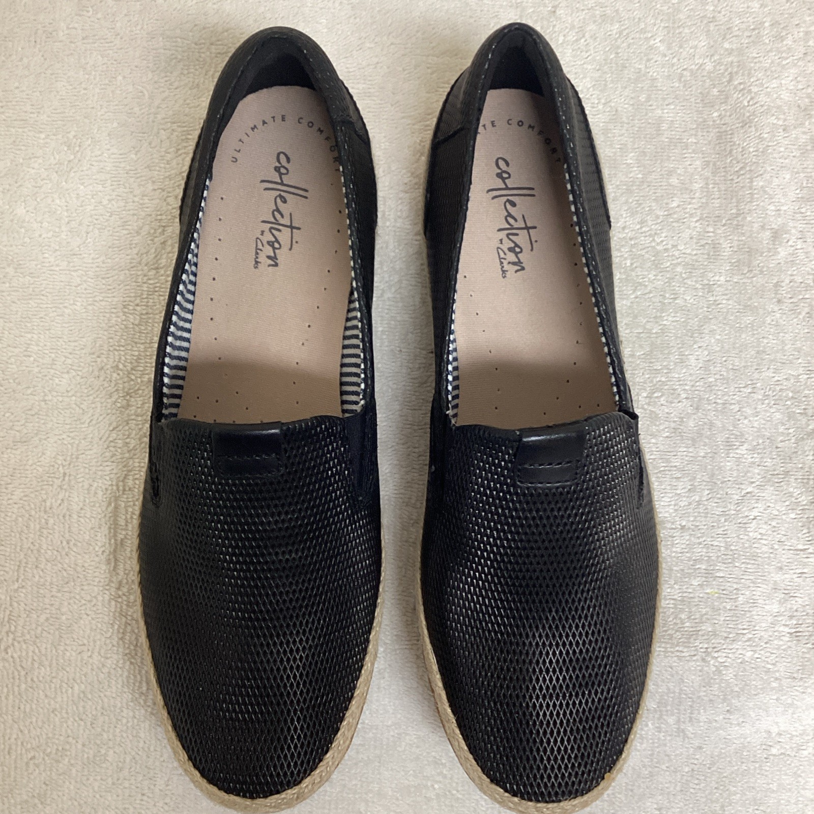 Clarks Collection Women’s Danelly Iris Espadrille Slip-on Flats In Black Size 7M