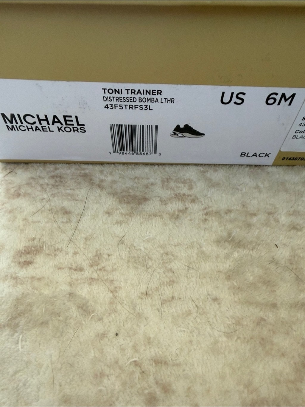 Michael Kors Toni Trainer Black Faux Shearling Lace-Up Sneaker
