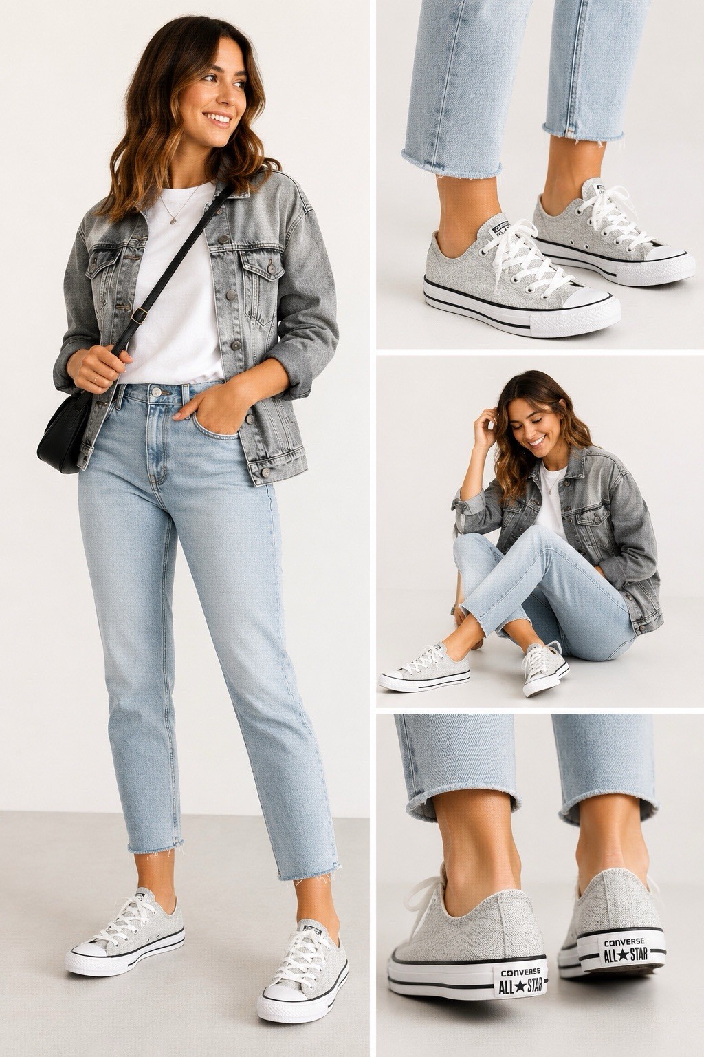 Converse All Star Ox Linen Gray Low Top Sneakers Women’s US 7.5 EU 38 Casual