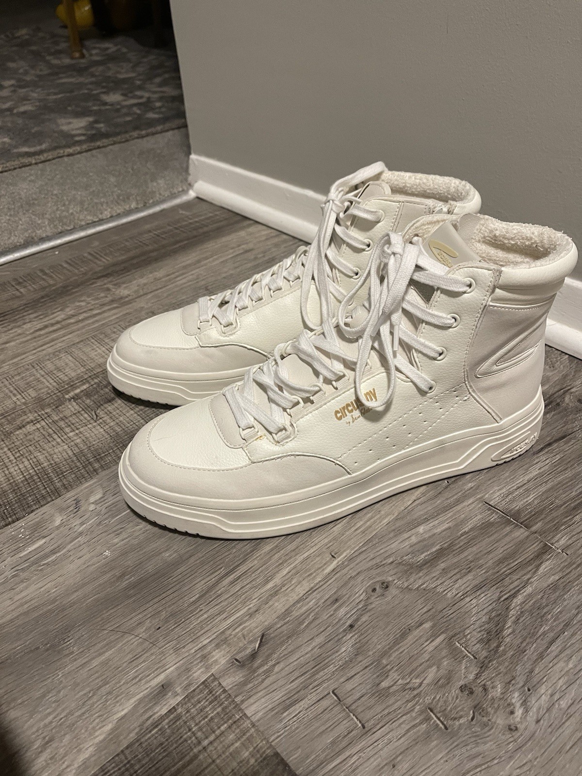Circus NY by Sam Edelman White High Top Sneakers Logo Zipper Lace Up, size 12