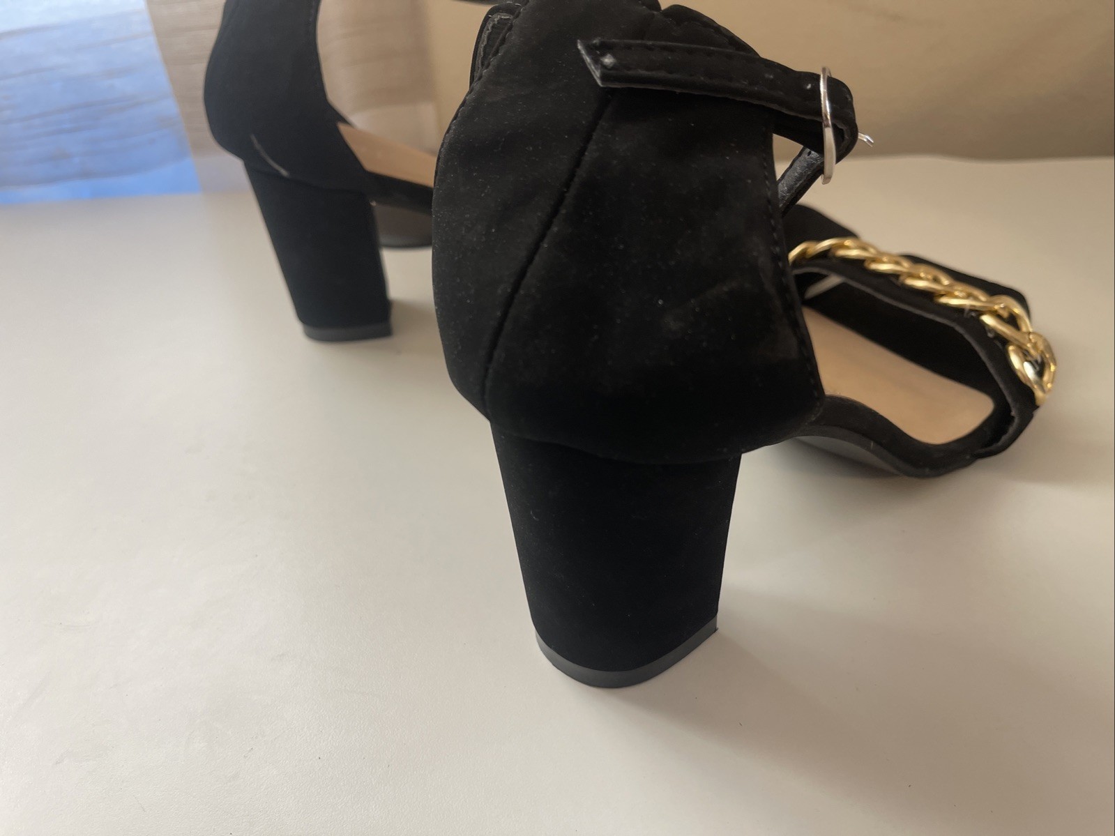 Wells Black Heel Sandals Size 9