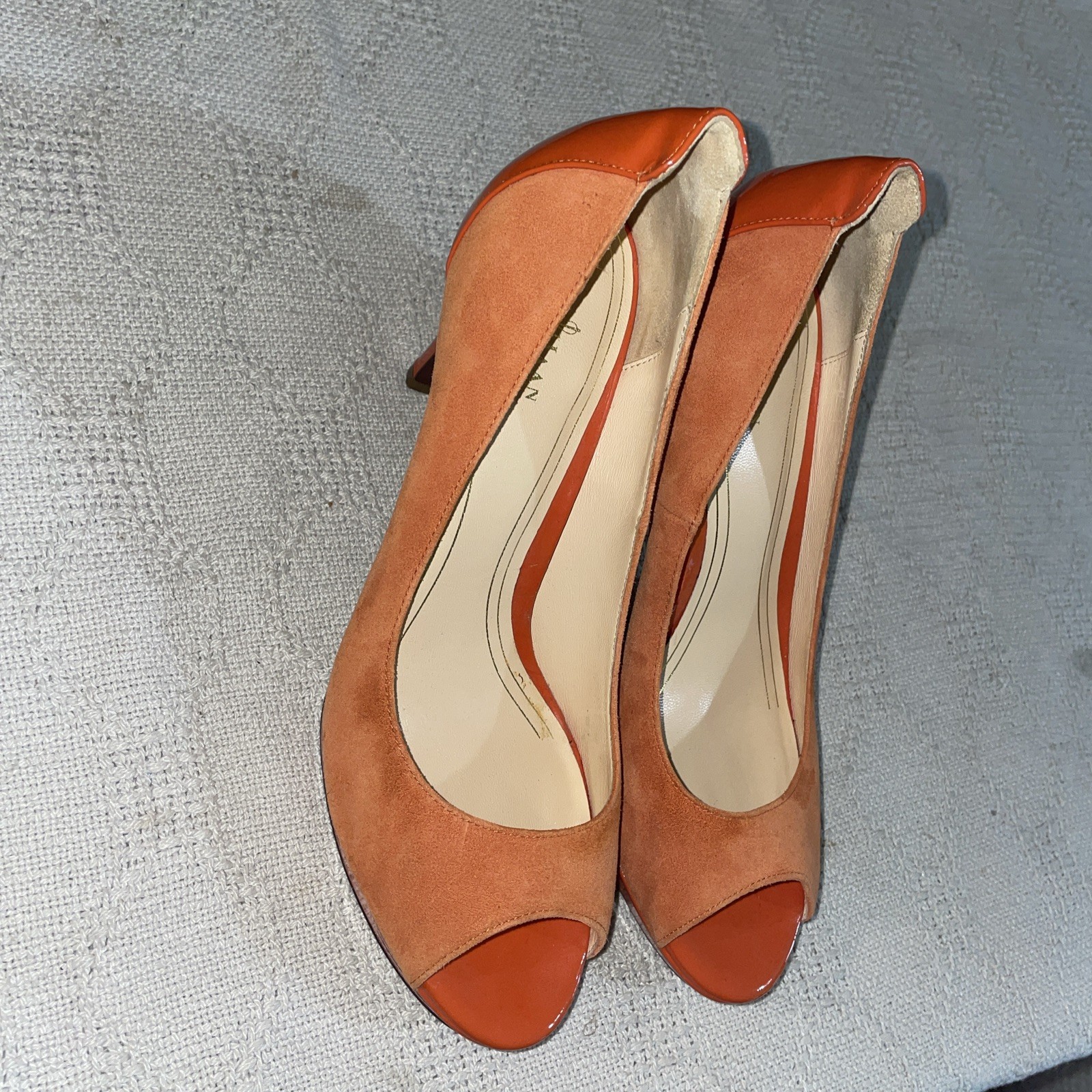 Cole Haan Womens Dress Pumps Size 8.5 B Orange Leather Business Formal City