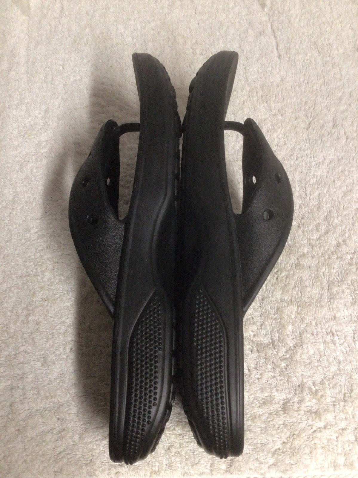 Crocs Iconic Comfort Black Flip Flops Women’s 9 Mens 7 NEW