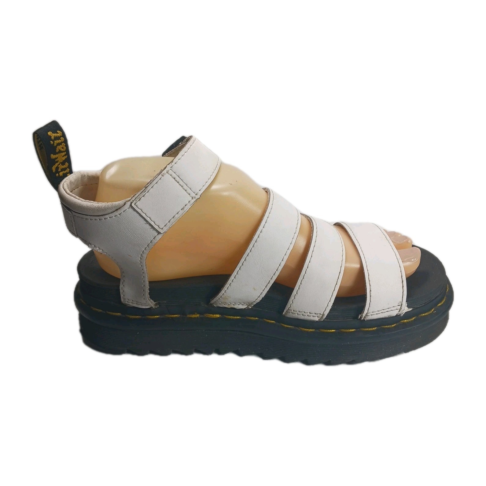 Dr. Martens Blaire Gladiator Sandals Womens Size 7-7.5 US 38 EU White Leather