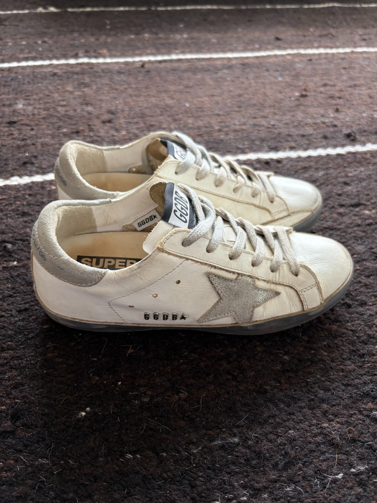Golden Goose Superstar sneakers women EU 36 white leather silver glitter star