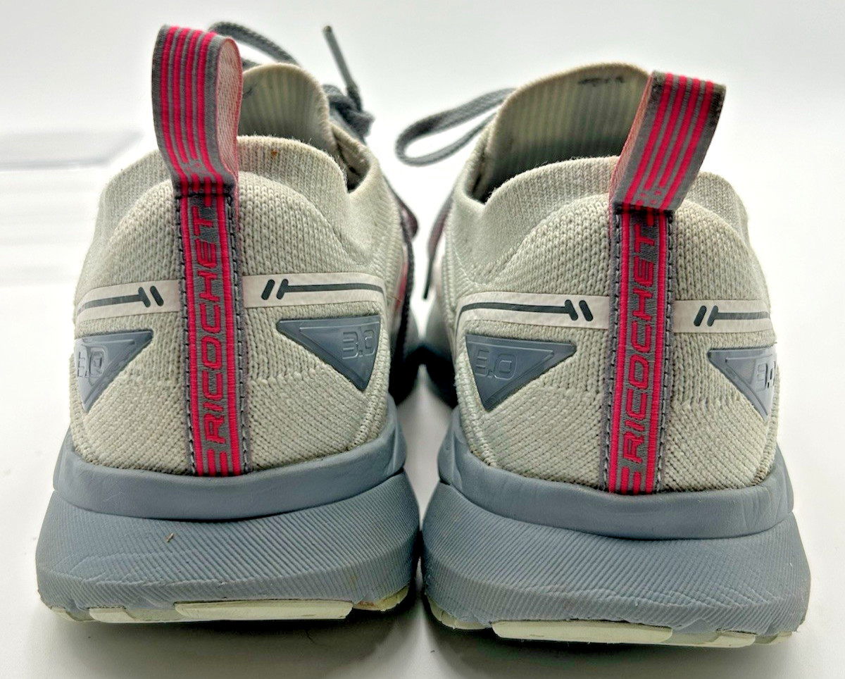 Women’s 8.5 Brooks Ricochet 3.0 Running Shoes Gray Pink Sneakers