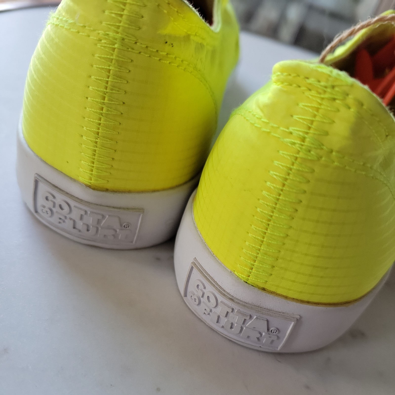 Gotta Flirt Neon Lime & Orange Tide Athletic Shoes Woman’s Sneakers