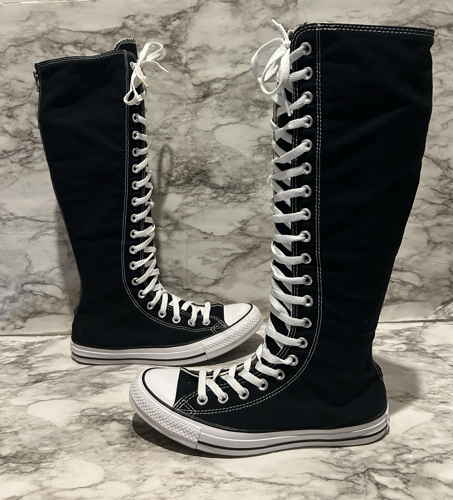 Converse Chuck Taylor All Star Shoes Womens 9 Black XX-Hi Knee-High Canvas Boots