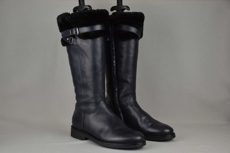 women bally boots navy leather 37
