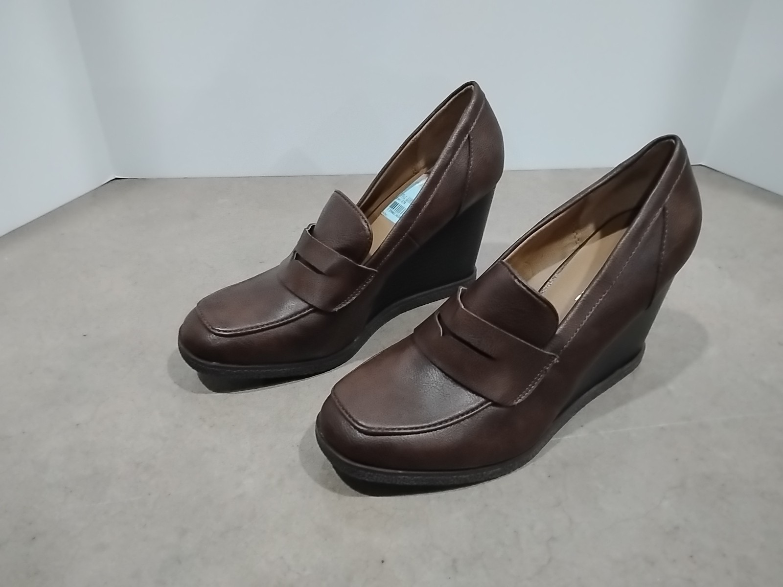 Sun + Stone JETTA Wedge Loafer Brown Women’s 9.5 Y2K