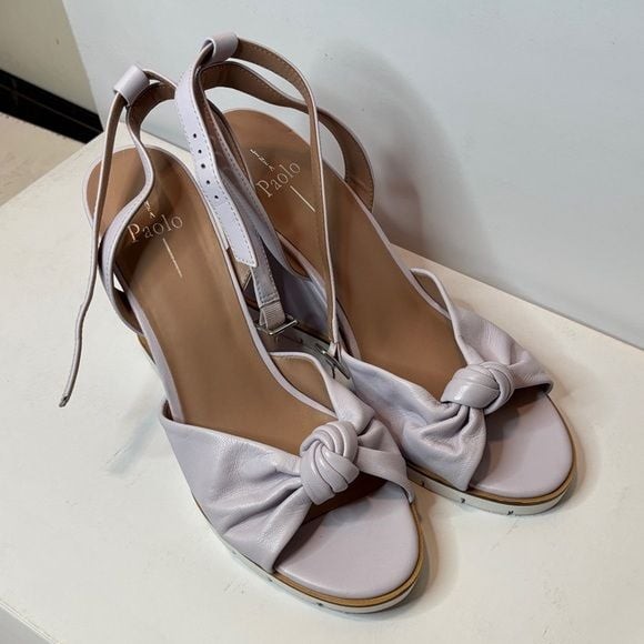 Paolo Knot-Front Slingback Sandals in Light Lavender
