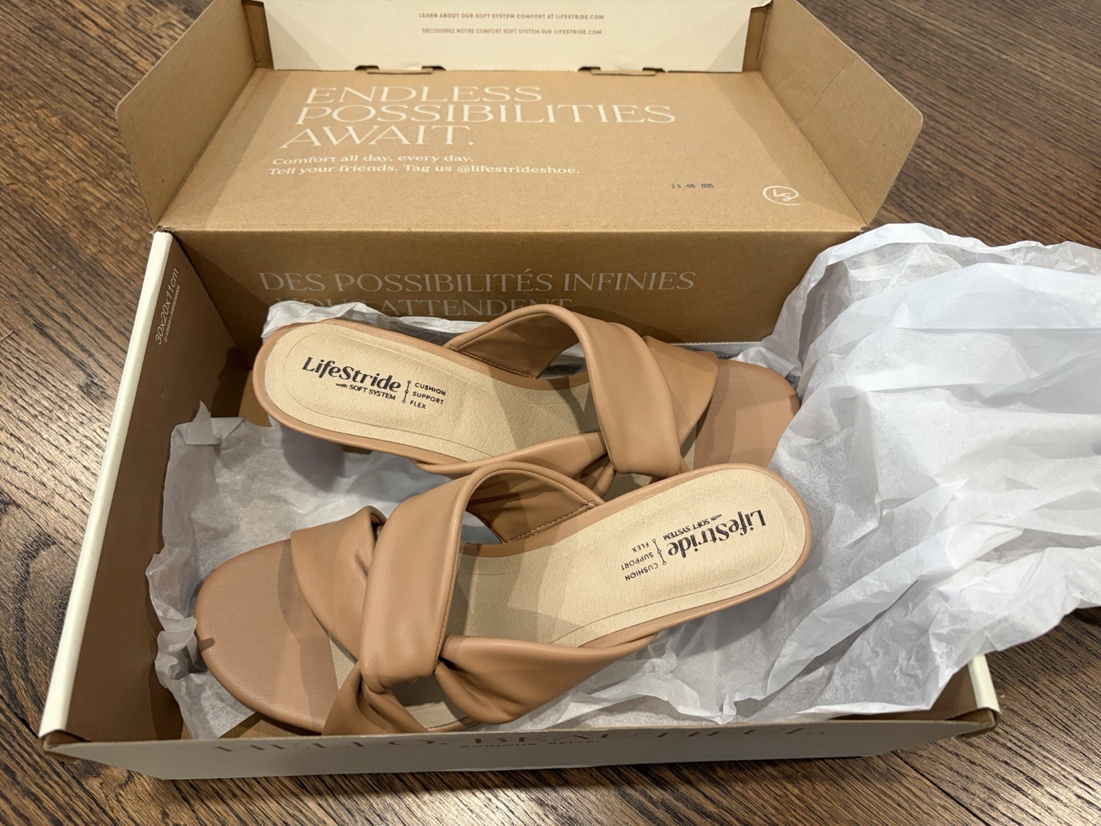 Lifestride Nori Sandals Sienna Tan Size 9W