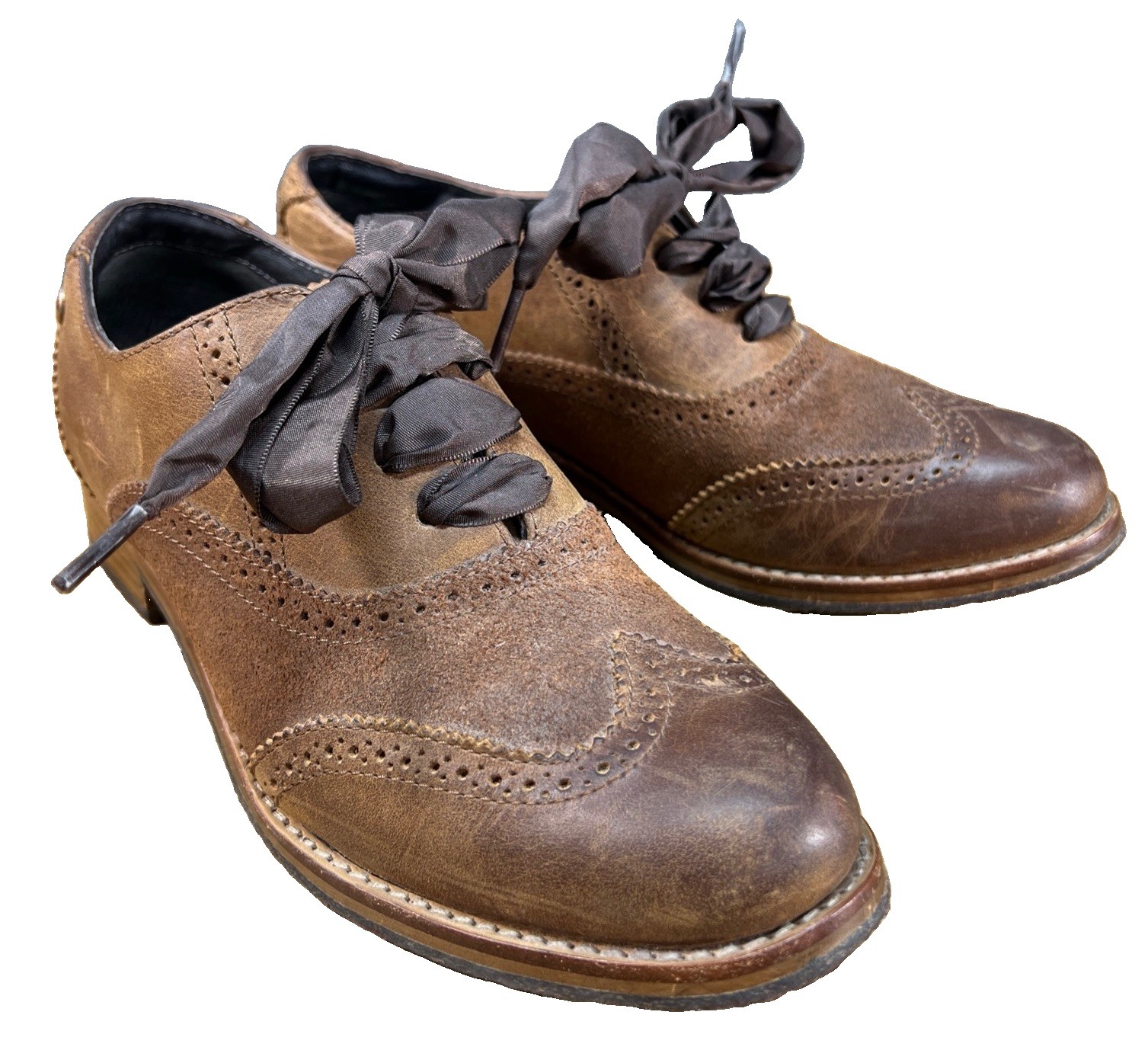 Sebago Claremont brown leather wingtip oxfords Shoes women Size 7.5 M