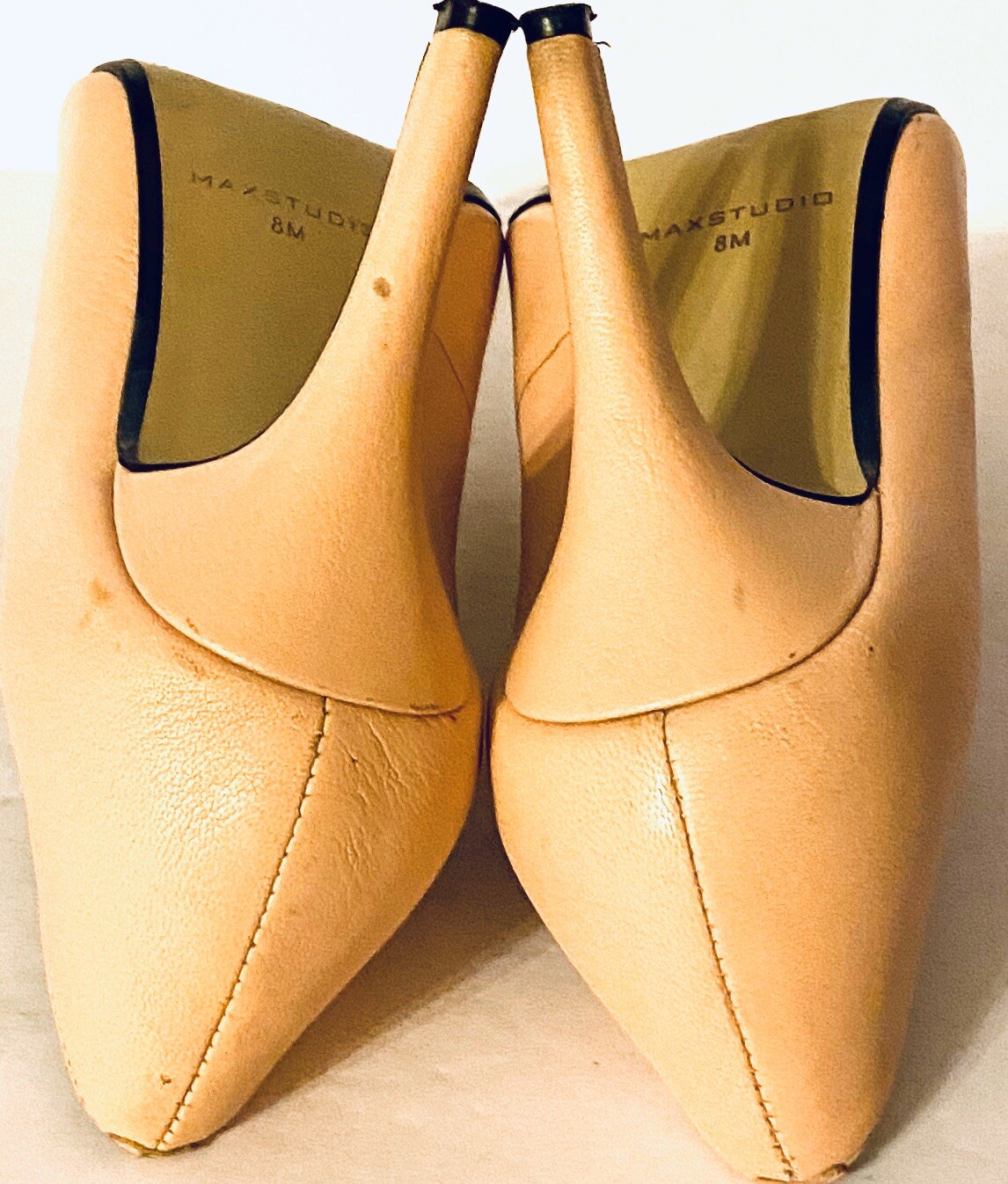 Max Studio Pink Leather Semi-Round Toe “Marais” Pumps Size 8M GUC!