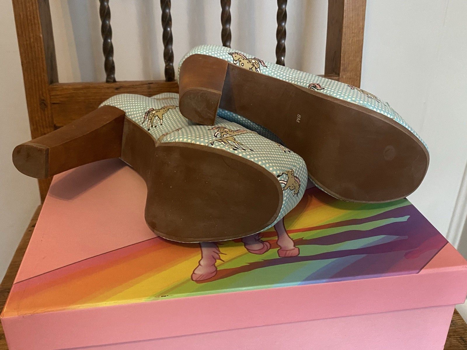 Jeffrey Campbell Lita Aqua Unicorn Platform Boots Size 8