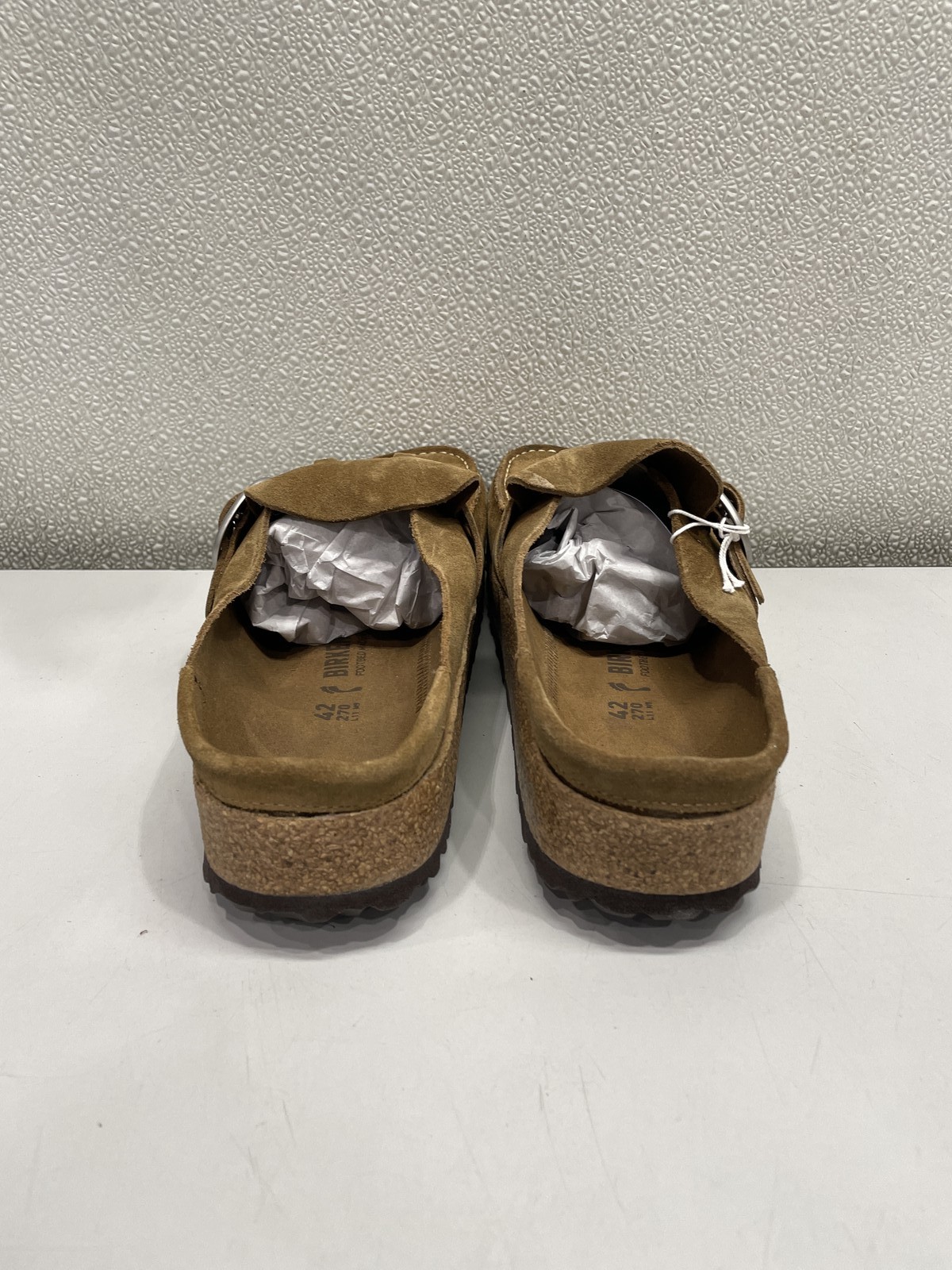 Birkenstock Buckley Suede Leather Clog Unisex W11, M9 In Tea