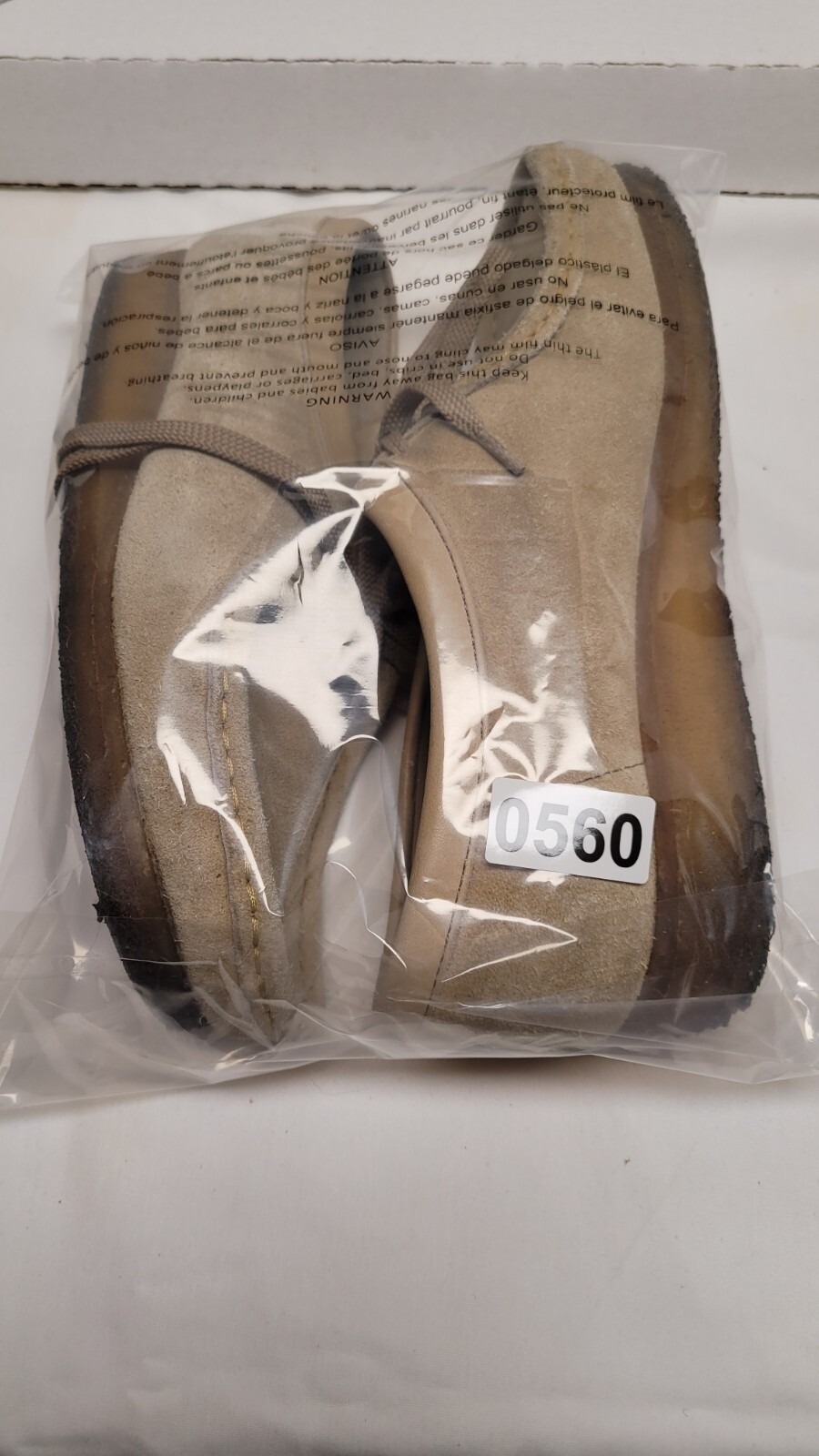 Clarks Originals Wallabee Shoes Beige Womens 9M Leather Crepe Sole Lace Up