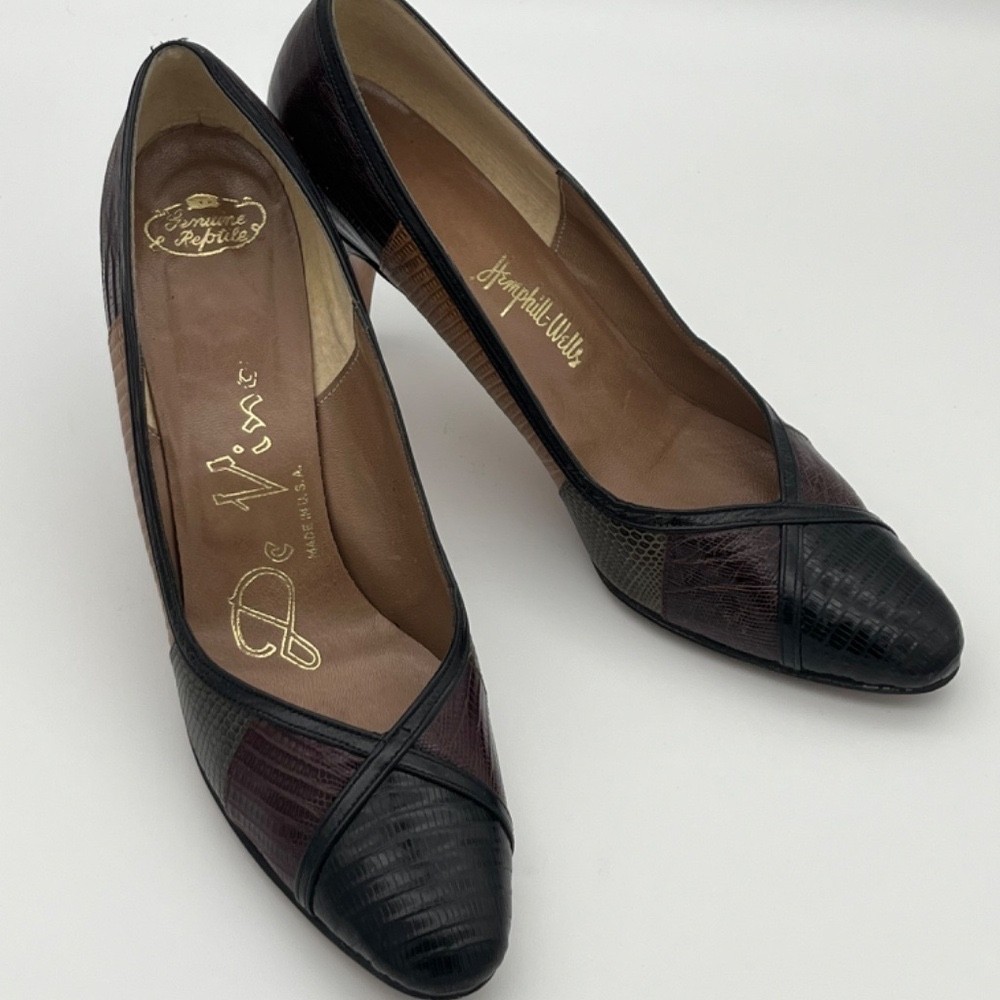Hemphill Wells De Vino Vintage Genuine Reptile Multi-colored Pumps; Size 9.5 AAA
