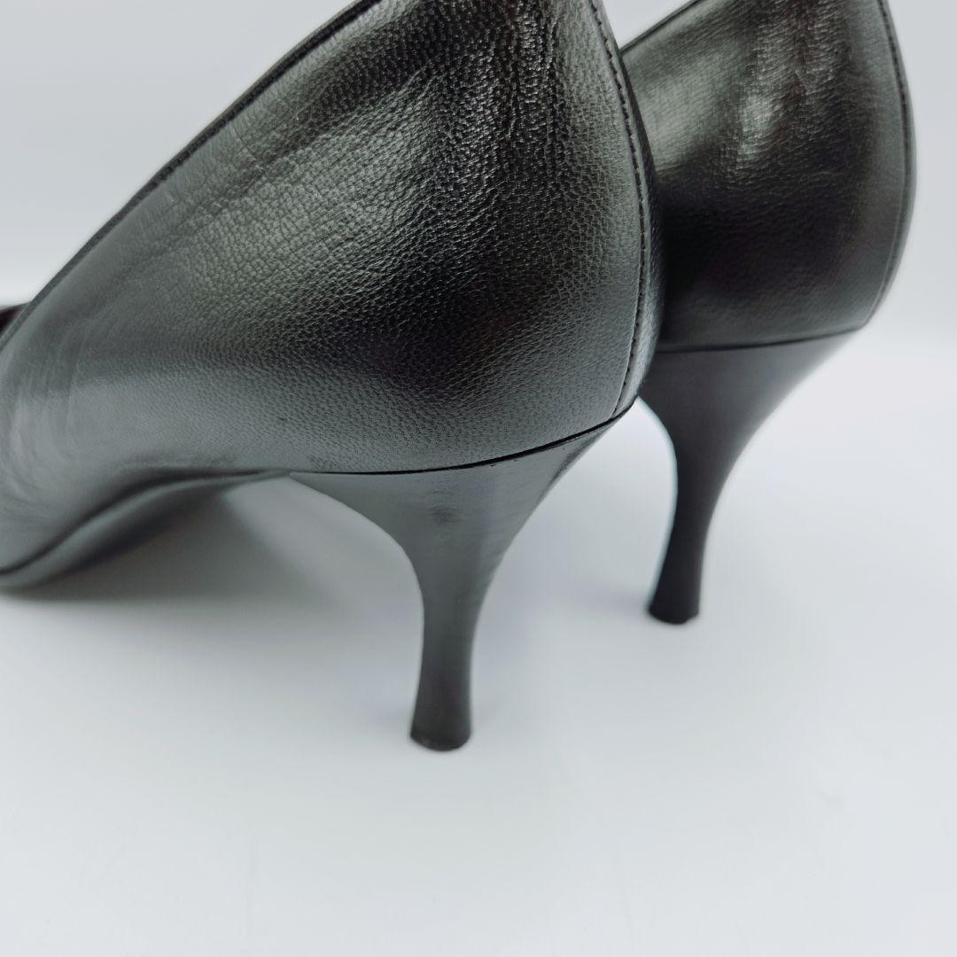 GUCCI Pointed Toe Pumps Size 36.5 Black Leather Elegant Design