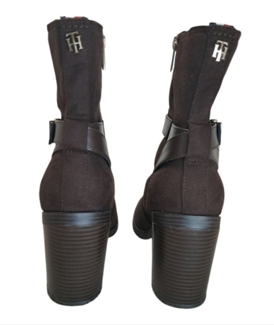 Tommy Hilfiger Owen 2 Brown Synthetic Ankle Boots Zip Buckle US 10 M