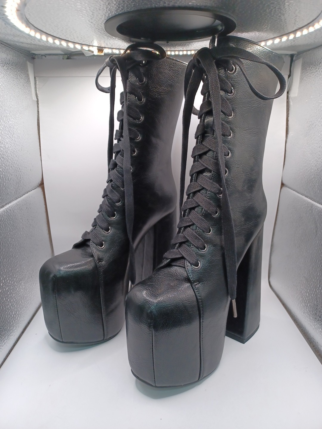 NEW Killstar Platform 6″ Heeled Boots In Black Womens Size 5 US