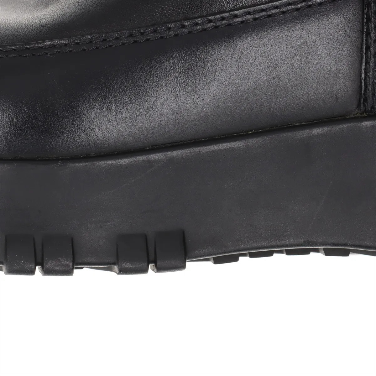 Prada Triangle logo Leather Long boots 36 Ladies’ Black Boa Comes with box
