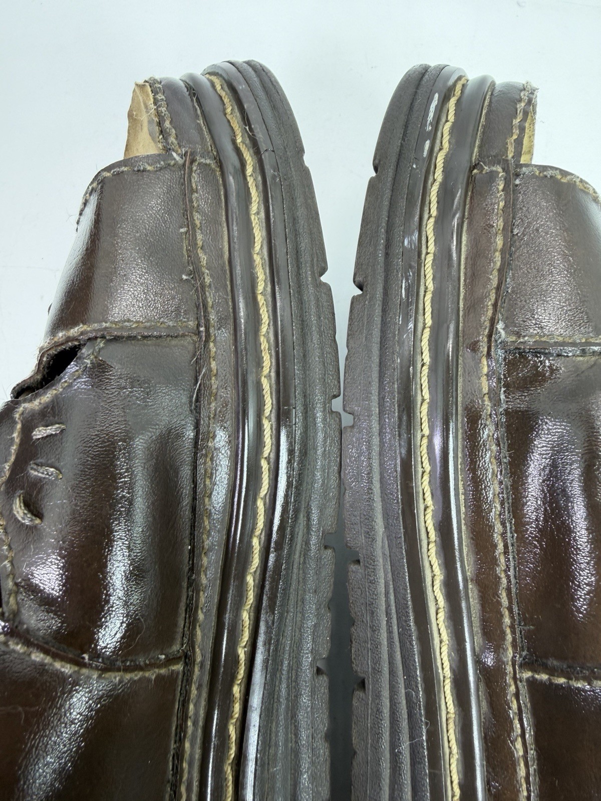 VTG 90’s Lower East Side Brown Center Ring Chunky Sandals Flower Cut Woman’s 9.5