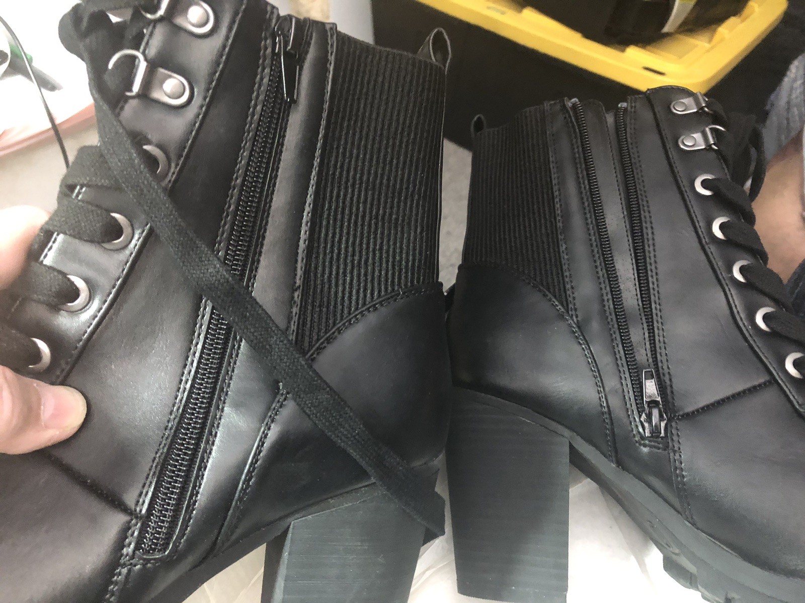 DAVID AARON’S FLEECIE BLACK LEATHER ANKLE BOOTS WOMEN’S SIZE 10 M BRAND NEW!